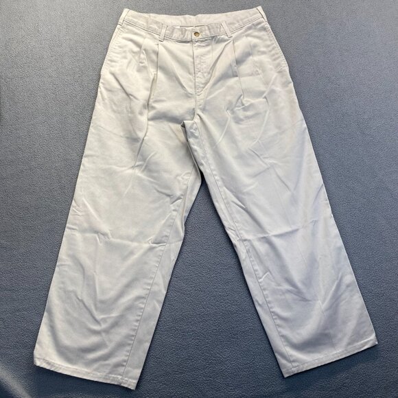 Bill Blass Pants Men Size 34x32 Tan Cotton Blend Pleated Classic Fit - Picture 9 of 9